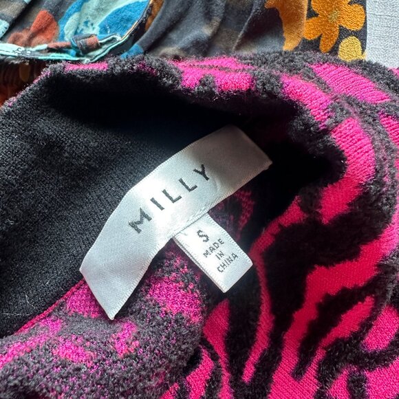 Milly Sleeveless Animal Print Knit Top Womens Size S Maximalist Party Shirt Punk - Picture 5 of 9